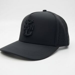 Black on Black USN CPO hat. Available in CPO, SCPO, MCPO